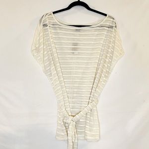 Ann Taylor Boat Neck Top Creme sz L